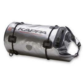 Maleta Impermeable Trasera Transversal Bolsa seca roll top Tubular 37lts Plata WA401S Kappa