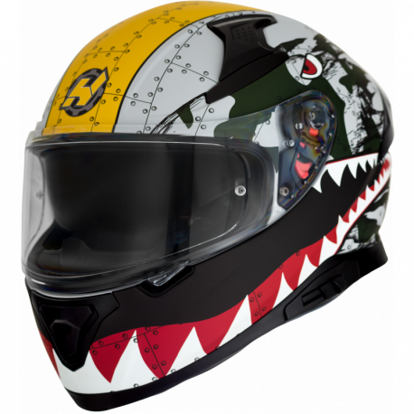 Casco Impulse Spitefire Ngo/gris c/spoiler Hax