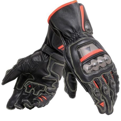 Guantes de Piel Full Metal 6 Ngo/Rjo Fluo